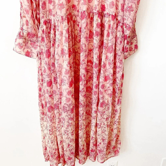 Free People See It  Through Maxi Dress Pink Rose Combo NWT Size XS - Picture 12 of 15
